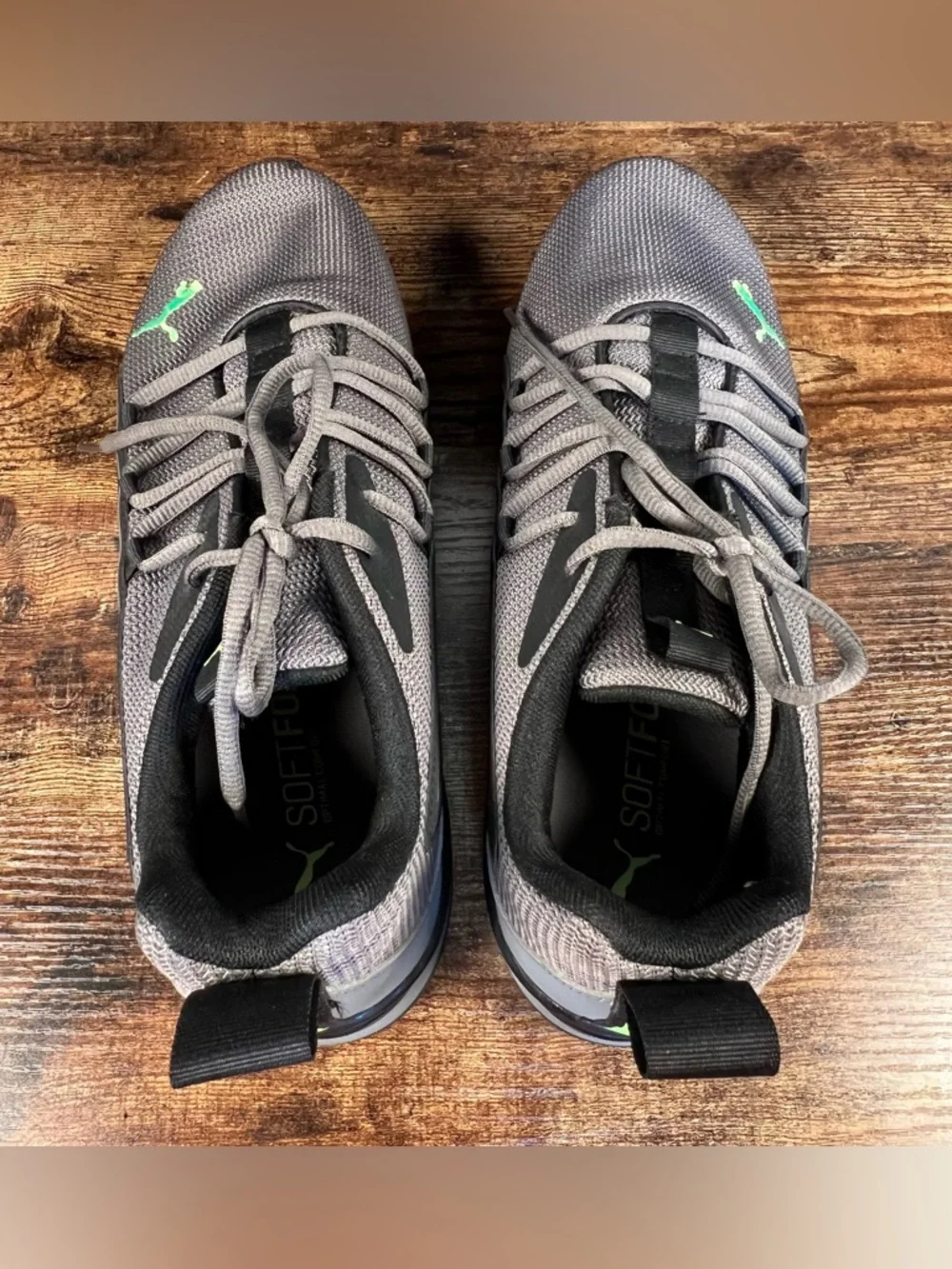 Puma Axelion Nxt Running Shoes Sneakers Grey Black Green Men's 11.5 - Picture 6 of 10